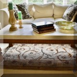 F16. Kreiss Collection Montecito stone top coffee table. 21”h x 63”w x 32”d